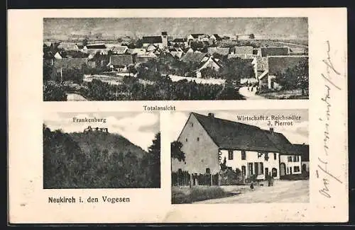 AK Neukirch /Vogesen, Gasthaus Wirtschaft zum Reichsadleer J. Pierrot, Frankenburg, Totalansicht