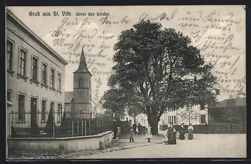 AK St. Vith, Strassenpartie unter den Linden