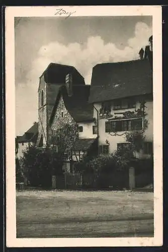 AK Zug, Häuserpartie in der Altstadt