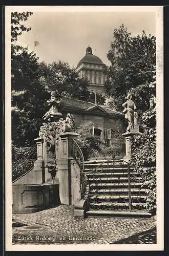 AK Zürich, Rechberg mit Universität