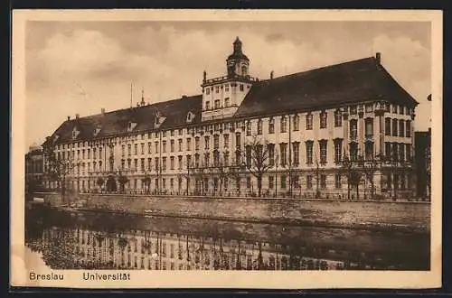 AK Breslau, Universität, vom Wasser gesehen