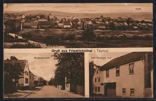 AK Kransberg /Krs. Usingen, Gasthaus Zum Nassauer Hof, Strassenpartie, Friedrichsthal