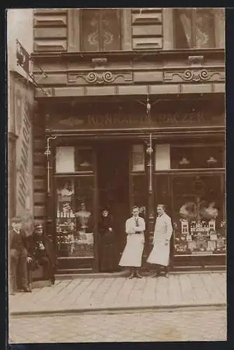 Foto-AK Wien, Friseur Konrad Horaczek, Lerchenfelder Strasse 15