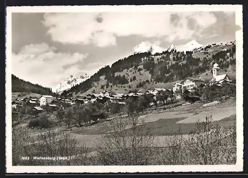 AK Waltensburg, Teilansicht mit Kirche