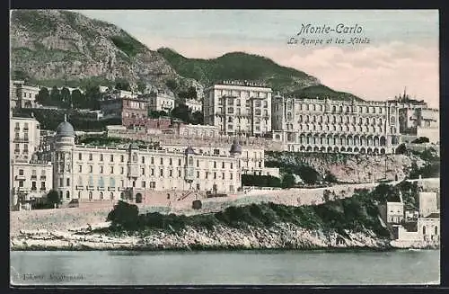 AK Monte-Carlo, La Rampe et les Hotels