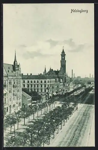 AK Helsingborg, Strassenpartie am Rathaus