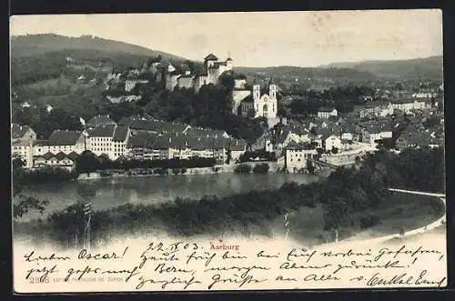 AK Aarburg, Panorama mit Schloss und Kirche