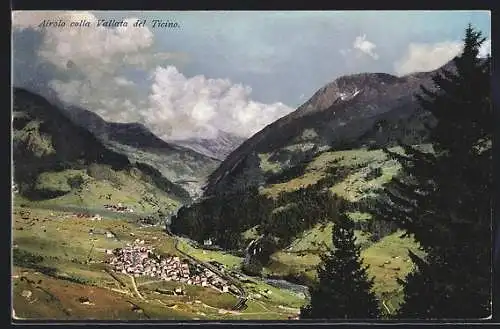 AK Airolo, Panorama colla Vallata del Ticino