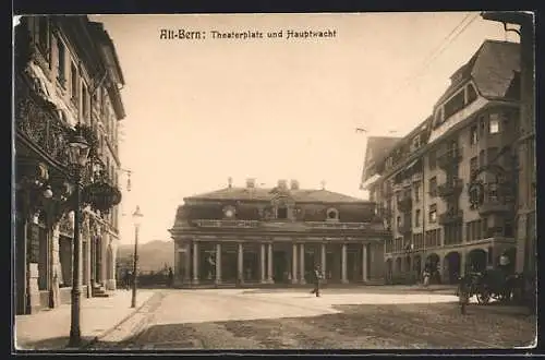 AK Bern, Theaterplatz und Hauptwacht, Alt-Bern