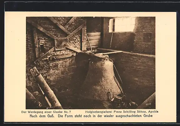 AK Apolda, Hofglockengiesserei Franz Schilling Söhne, Werdegang einer Glocke, Nr. 7, Nach dem Guss