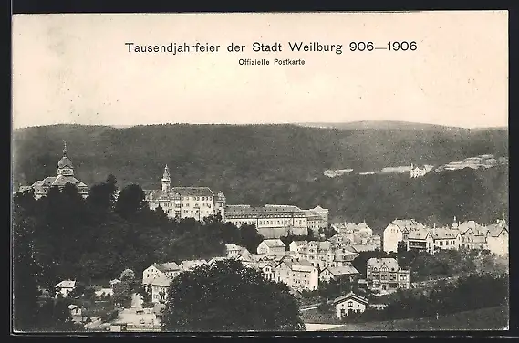 AK Weilburg, Tausendjahrfeier der Stadt 1906, Panorama