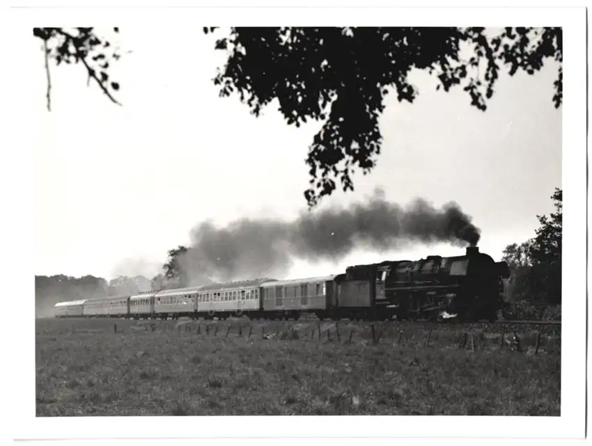 Fotografie Deutsche Bahn, Personenzug mit Dampflok, Tender-Lokomotive, Eisenbahn