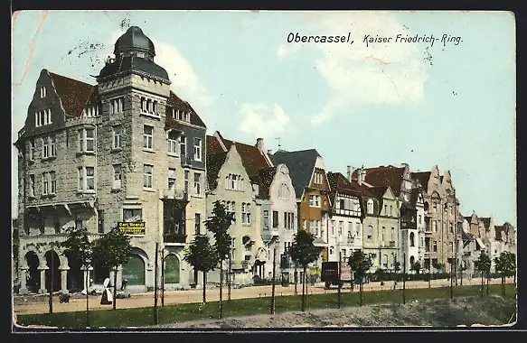 AK Obercassel / Düsseldorf, Kaiser Friedrich-Ring, Strassenpartie