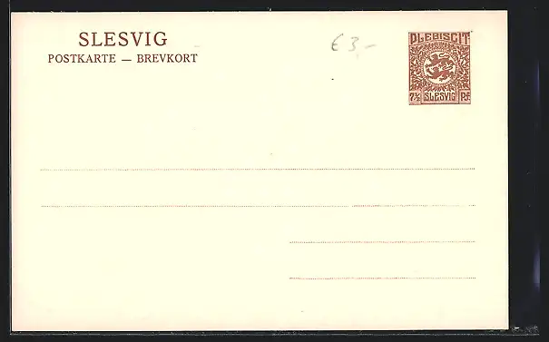 AK Slesvig, Postkarte, Ganzsache