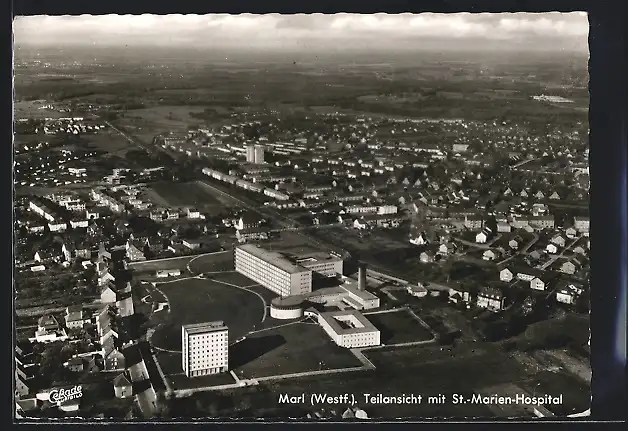 AK Marl /Westf., Teilansicht mit St.-Marien-Hospital