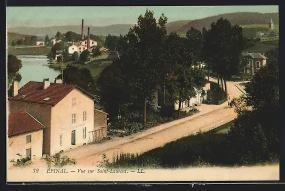 AK Epinal, Vue sur Saint-Laurent