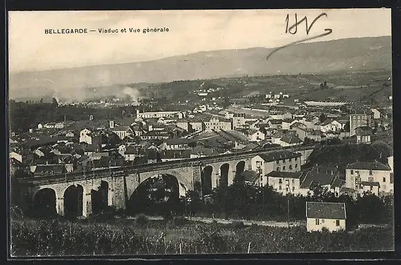 AK Bellegarde, Viaduc et Vue generale