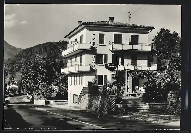 AK Cadempino, Trattoria Americana Famiglia A. Bernasconi mit Strasse