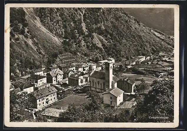 AK Campocologno, Teilansicht mit Kirche