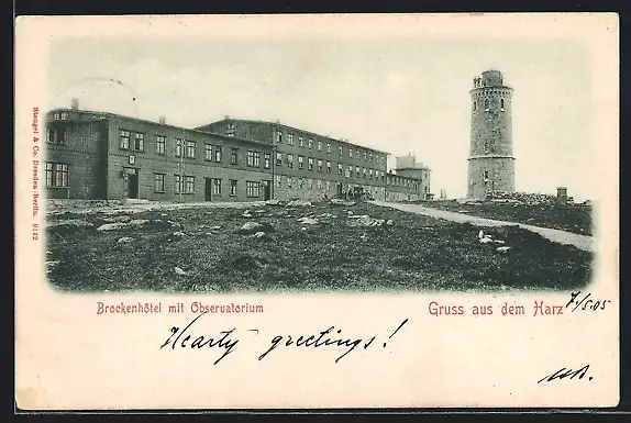 AK Brocken, Brockenhotel mit Observatorium