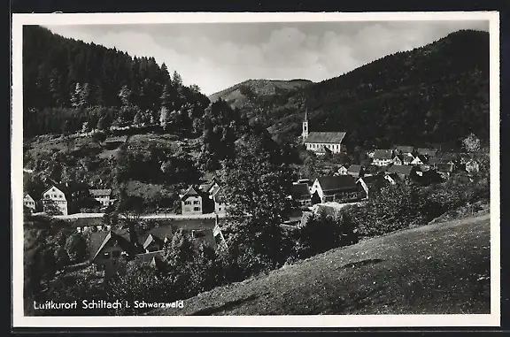 AK Schiltach /Schwarzw., Ortsansicht aus der Vogelschau