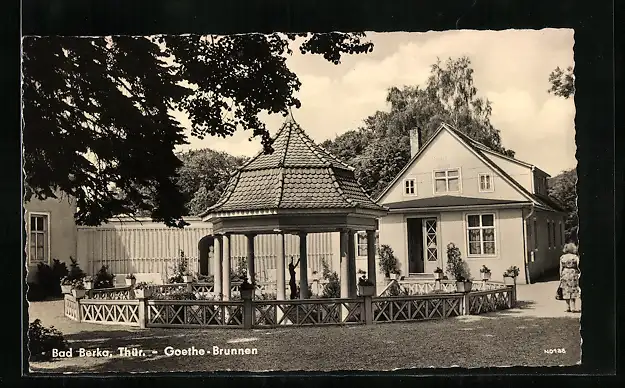 AK Bad Berka / Thür., Goethe-Brunnen