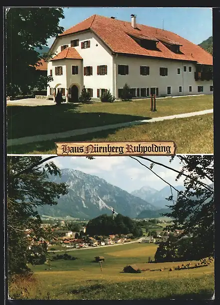 AK Ruhpolding / Zell, Haus Nürnberg, Ortspanorama