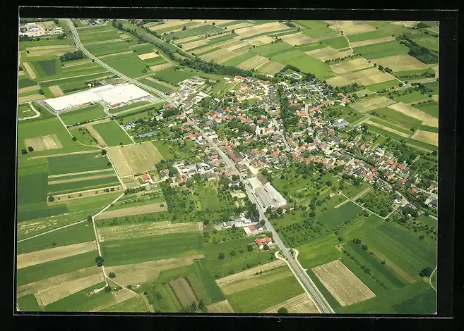 AK Lichtenau-Scherzheim, Panorama, Luftbild