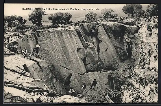 AK Caunes-Minervois, Carrières de Marbre rouge écaraite, Steinbruch