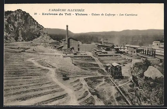 AK Viviers, Environs du Teil, Usines de Lafarge, Les Carrières