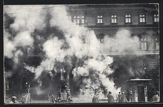 AK Wien, Brennender Justizpalast, Wiener Schreckenstage am 15. und 16. Juli 1927