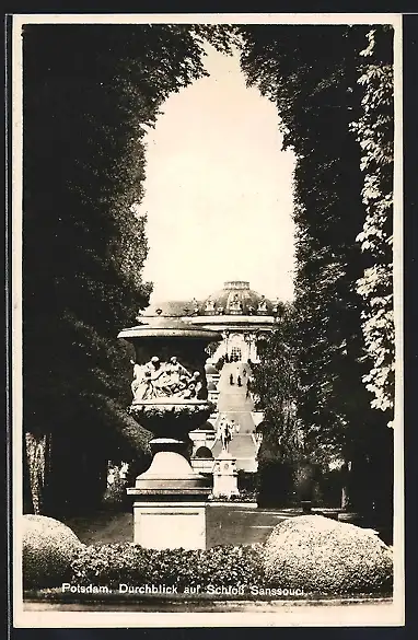 AK Potsdam, Durcblick auf das Schloss Sanssouci