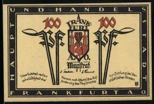 Notgeld Frankfurt a. O., 1 Mark, Marienkirche von Süden