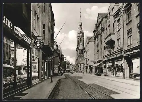 AK Hagen / Westfalen, Frankfurter Strasse mit Johanniskirche