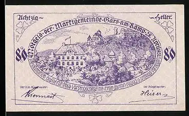 Notgeld Gars am Kamp 1920, 80 Heller, Ortspartie mit Kaltbad