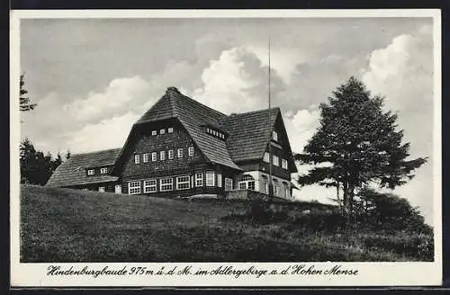 AK Hindenburghaus /Adlergebirge, Ansicht von unterhalb
