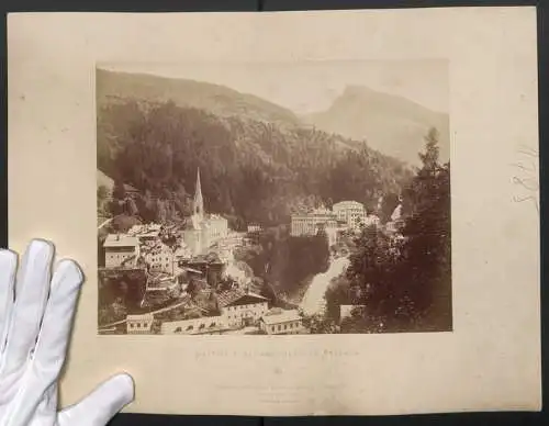 Fotografie Würthle & Spinnhirn, Salzburg, Ansicht Bad Gastein, Blick in den Ort mit Hotel v. d Schwarzenberg-Anlage aus