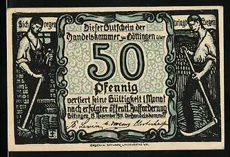 Notgeld Göttingen 1920, 50 Pfennig, Arbeiter und Bauer