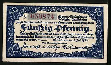 Notgeld Hannover 1921, 50 Pfennig, Leinepartie