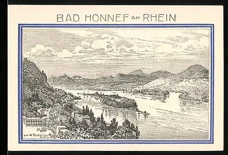 Notgeld Bad Honnef am Rhein 1921, 99 Pfennige, Panorama