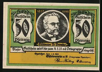 Notgeld Speicher 1921, 50 Pfennig, Neuerburg