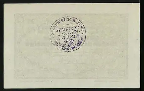 Notgeld Langenaltheim 1917, 25 Pfennig, Bürgermeister Pfister