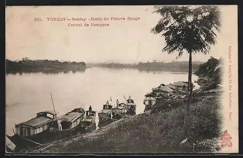 AK Sontay, Bords du Fleuve Rouge, Convoi de Sampans