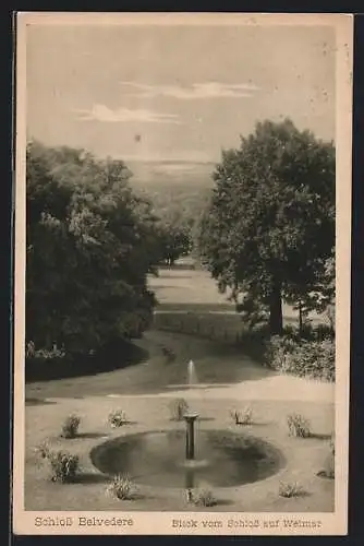 AK Weimar, Blick vom Schloss Belvedere auf Weimar