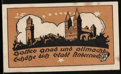 Notgeld Andernach 1920, 25 Pfennig, Schloss