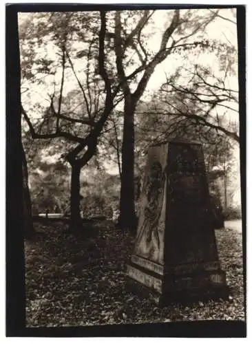 Fotografie W. Apel, Berlin, Ansicht Osterode, Denkmal im Park