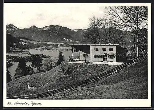 AK Tegernsee, Haus Schwaigried, Blick auf den See