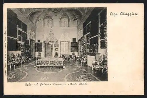 AK Isola Bella, Lago Maggiore, Sala nel Palazzo Borromeo