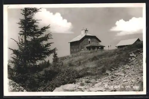 AK Mugel, Blick zum Proslhaus (Berghütte)