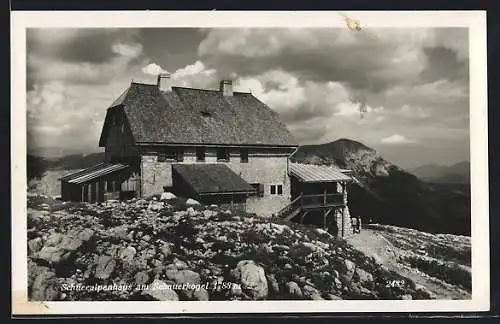 AK Schneealpenhaus, Ansicht gegen die Berge